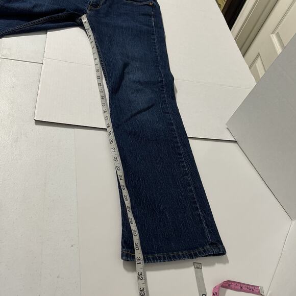 Levis 527 Jeans Mens 34x32 Blue Mid Rise Dark Wash Bootcut Denim Cowboy Western - Picture 11 of 12